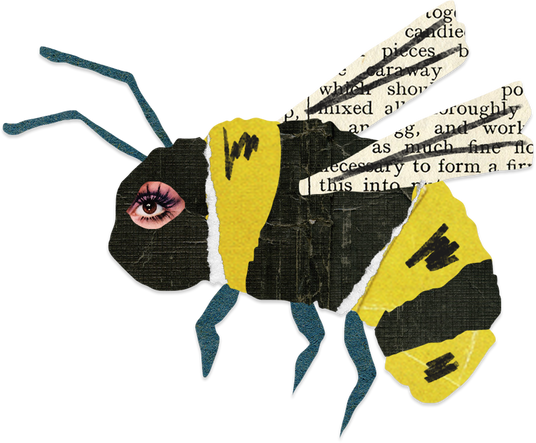 Collage Paper Cutout Bee